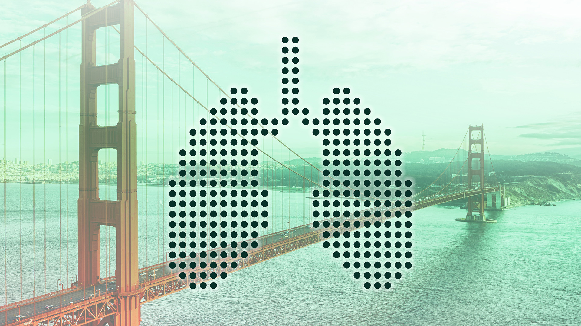 Golden Gate Bridge mit einer gepunkteten Lunge