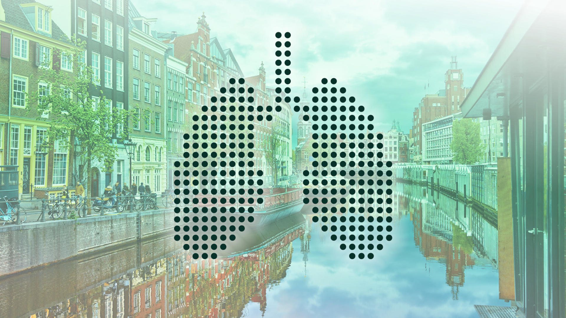 Amsterdam mit einer gepunkteten Lunge