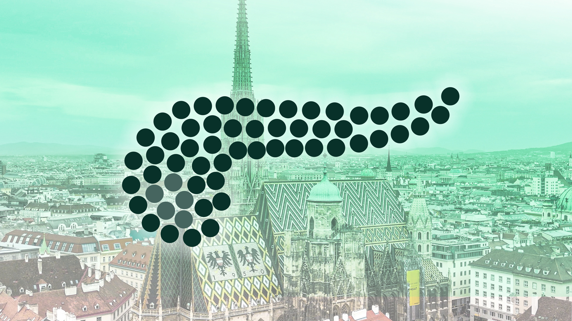 Stephansdom in Wien, im Vordergrund Abbildung Bauchspeicheldrüse in Punkten