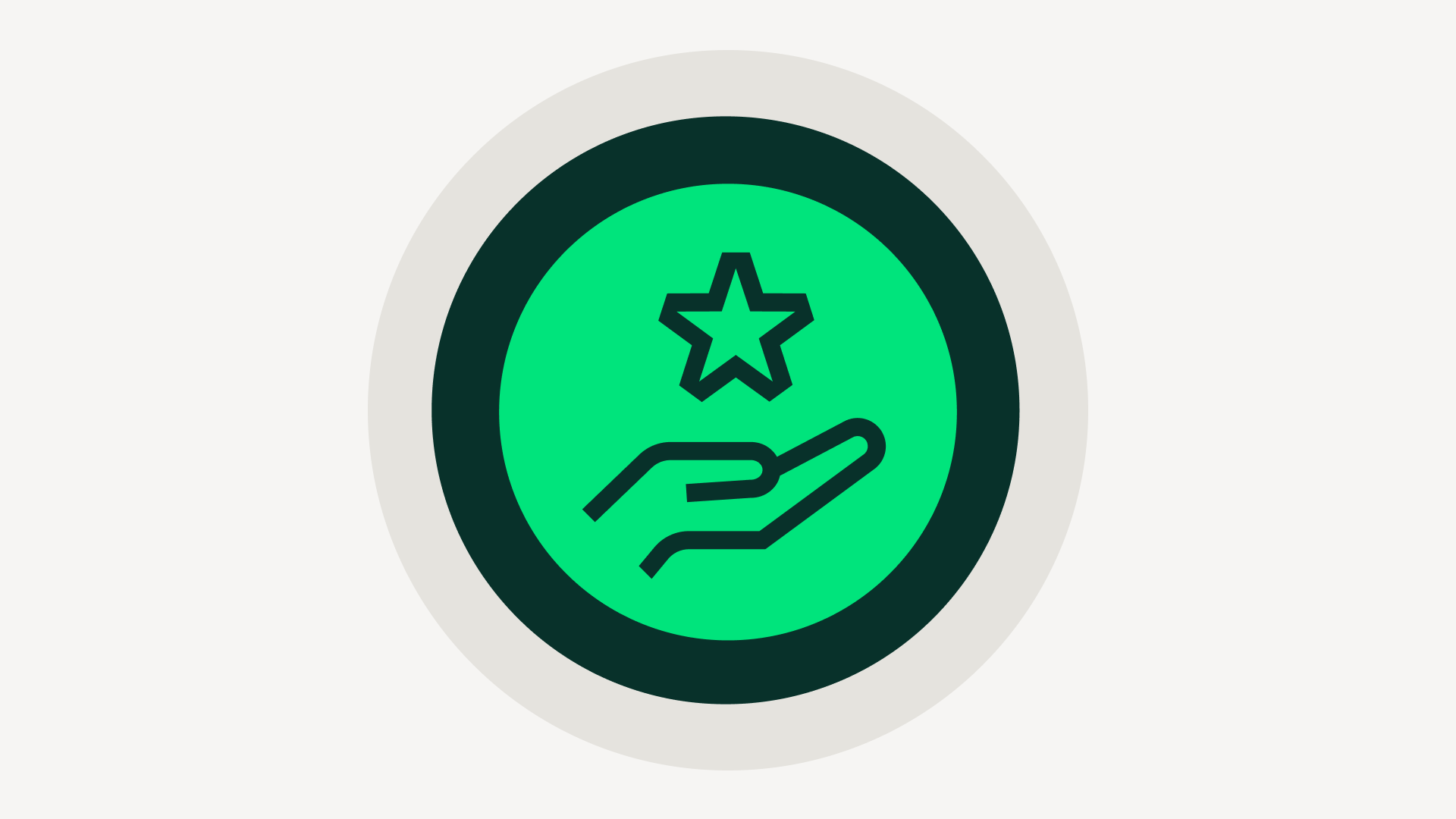 Aufgehaltene Hand mit darüber schwebendem Stern als Icon