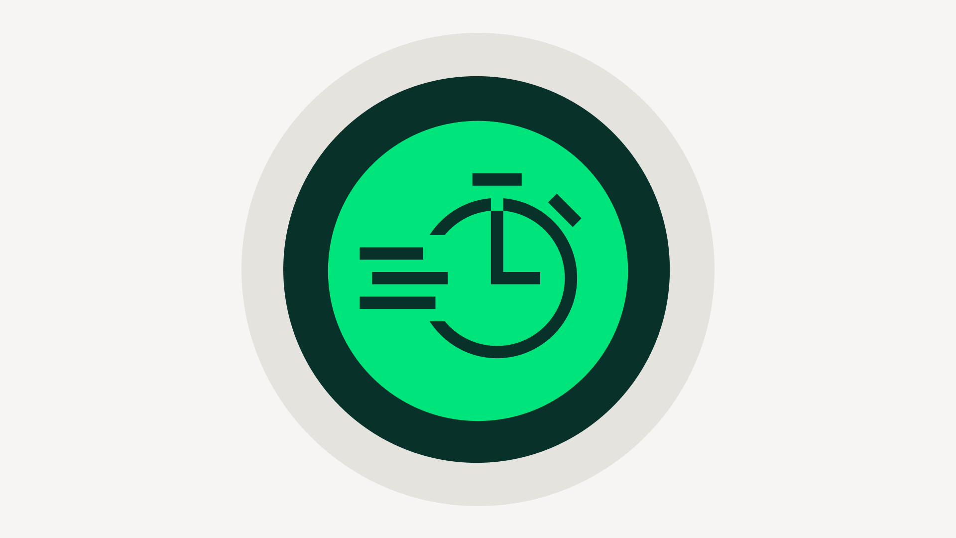 Timer mit Linien zur Illustration von Geschwindigkeit