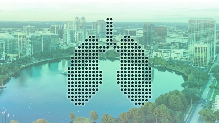 Stadtbild aus Orlando mit einer Lunge aus Punkten